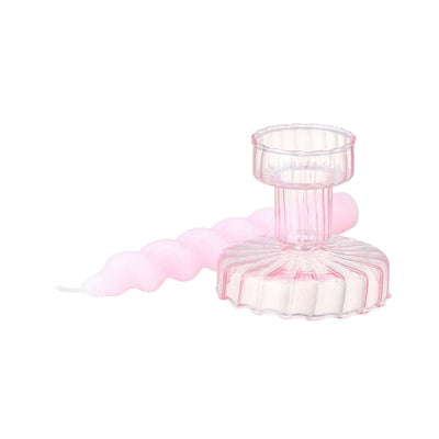 Candle & Candle Holder Set Pink