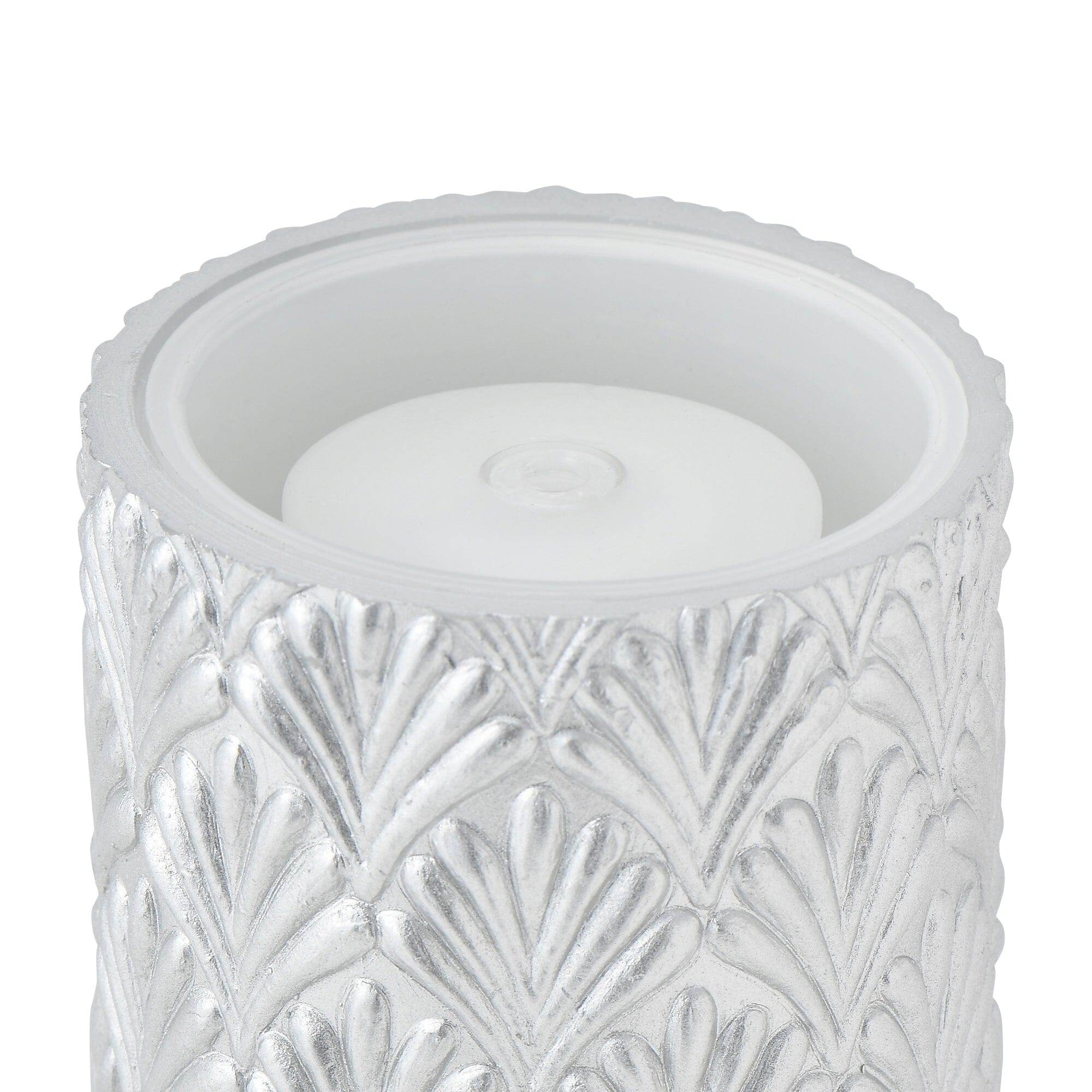 Led Water Candle Pattern Silver