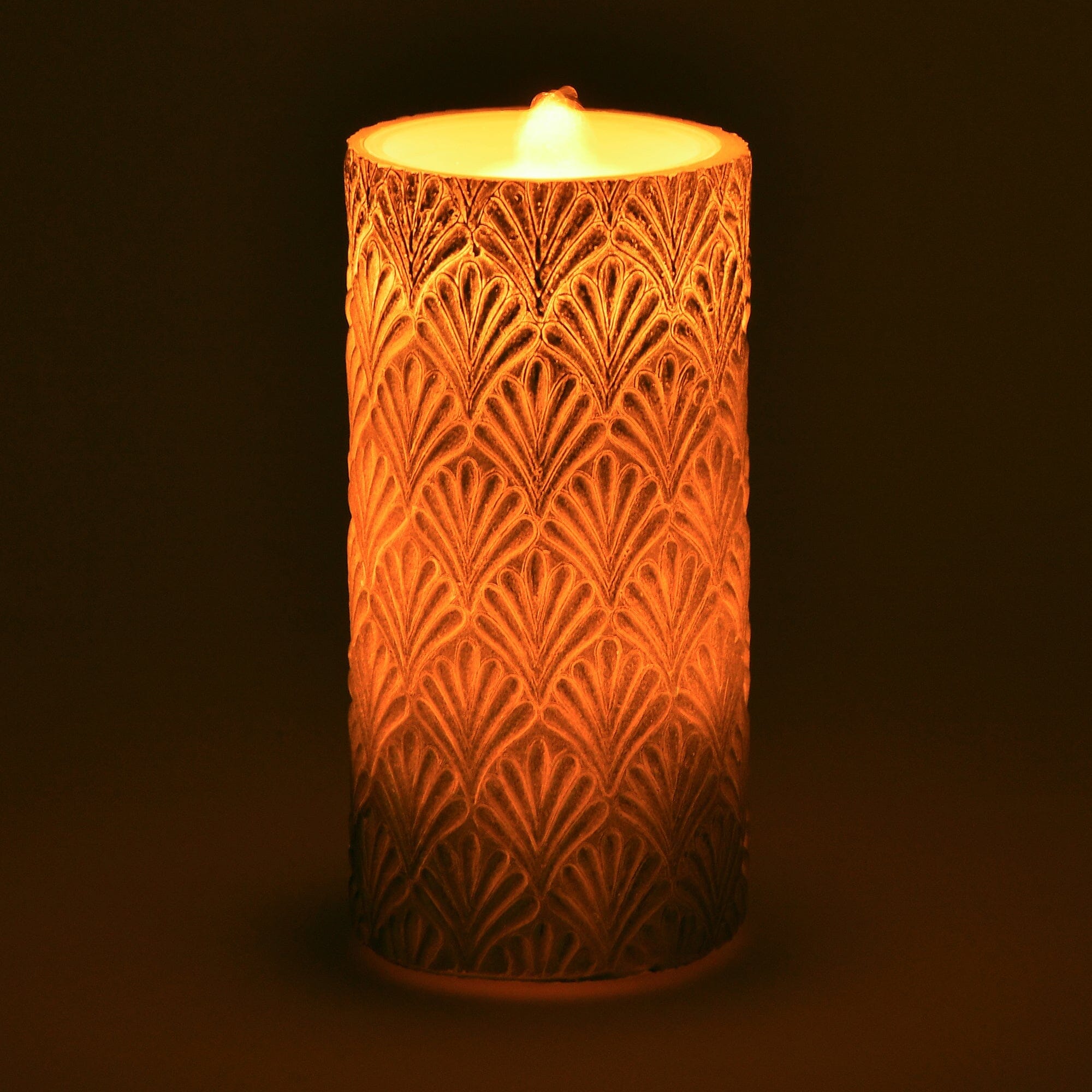 Led Water Candle Pattern Silver