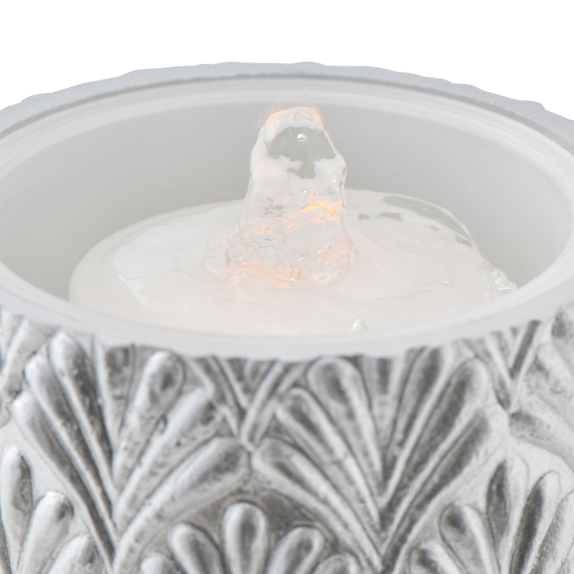 Led Water Candle Pattern Silver