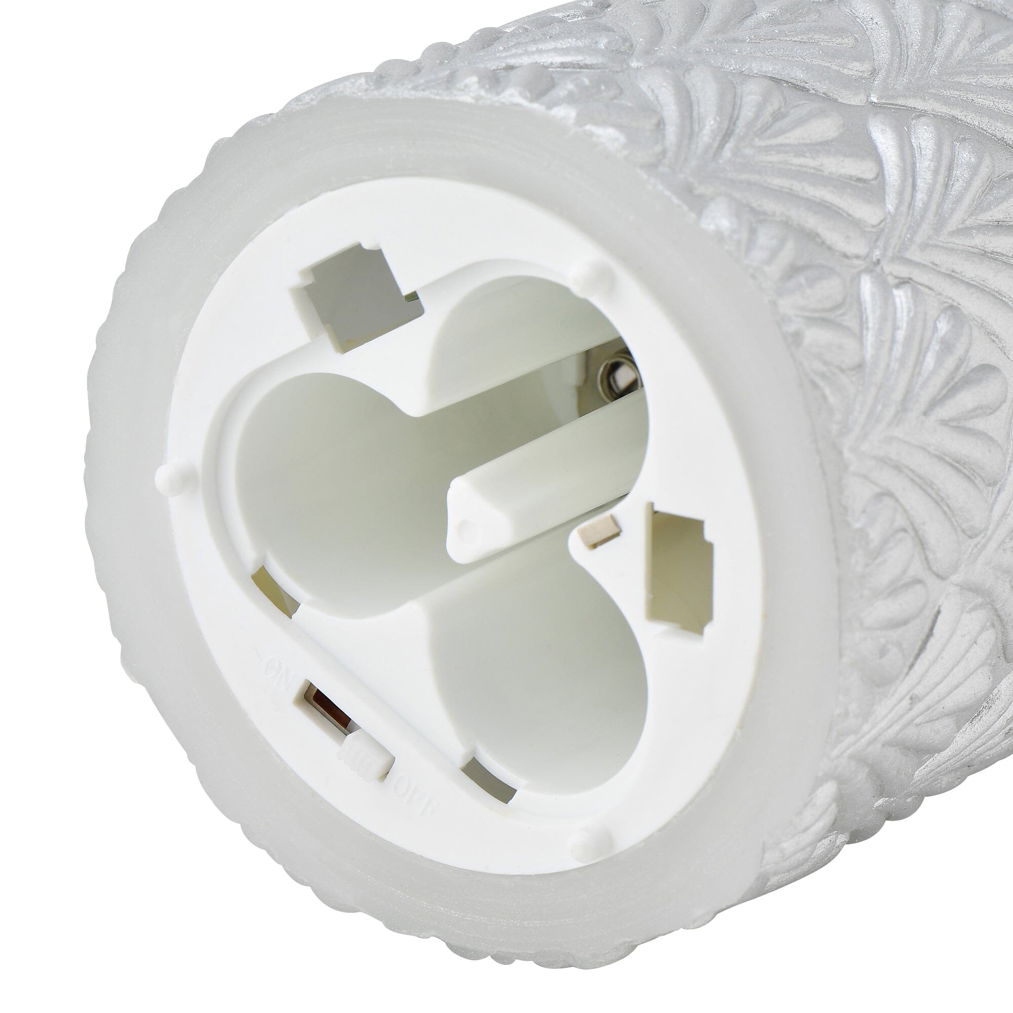 Led Water Candle Pattern Silver