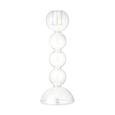 Glass Candle Stand Bubble Clear
