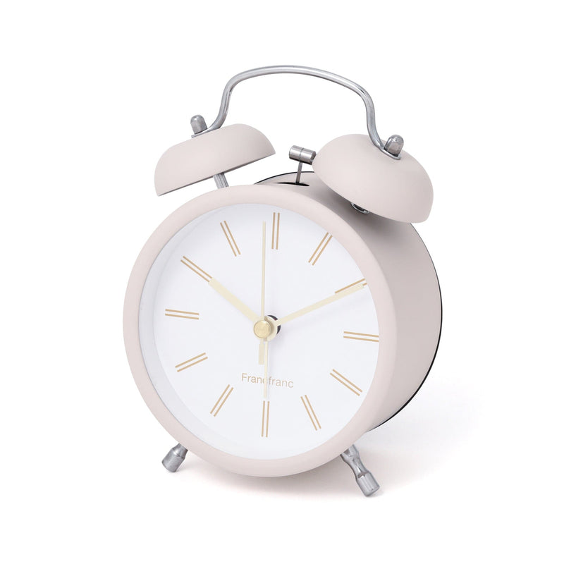 Twin Table Clock Beige