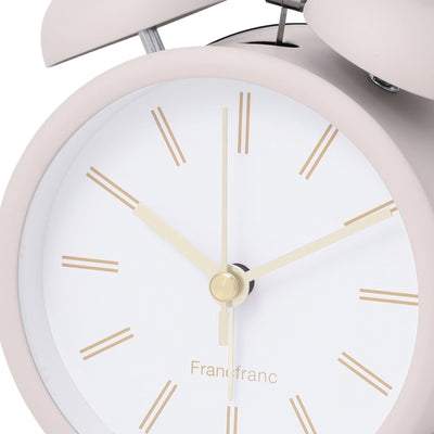 Twin Table Clock Beige