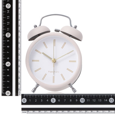 Twin Table Clock Beige