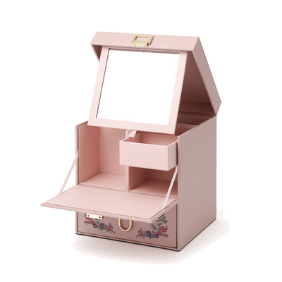 Embroidery Flower  Jewelry Box Pink