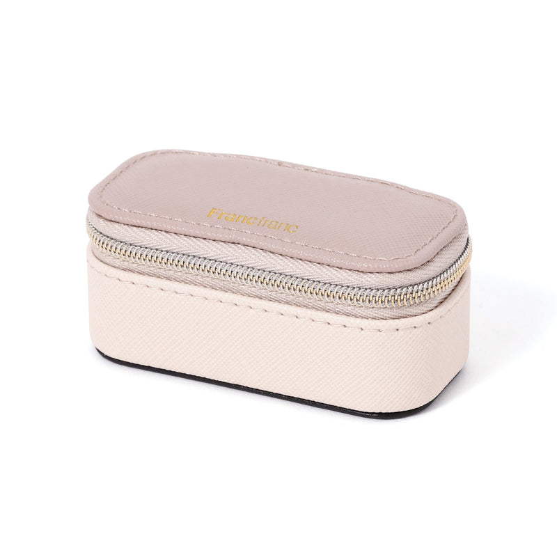 Bicolor Mini Travel Jewelry Box  Ivory