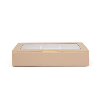 Stacking Jewelry Box with Display Lid Beige