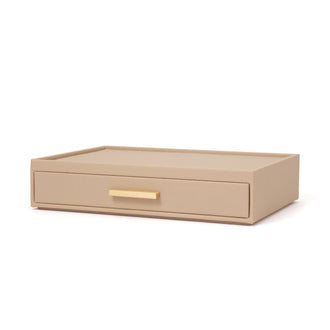 Stacking Jewelry Box Ring Accessory Case Beige