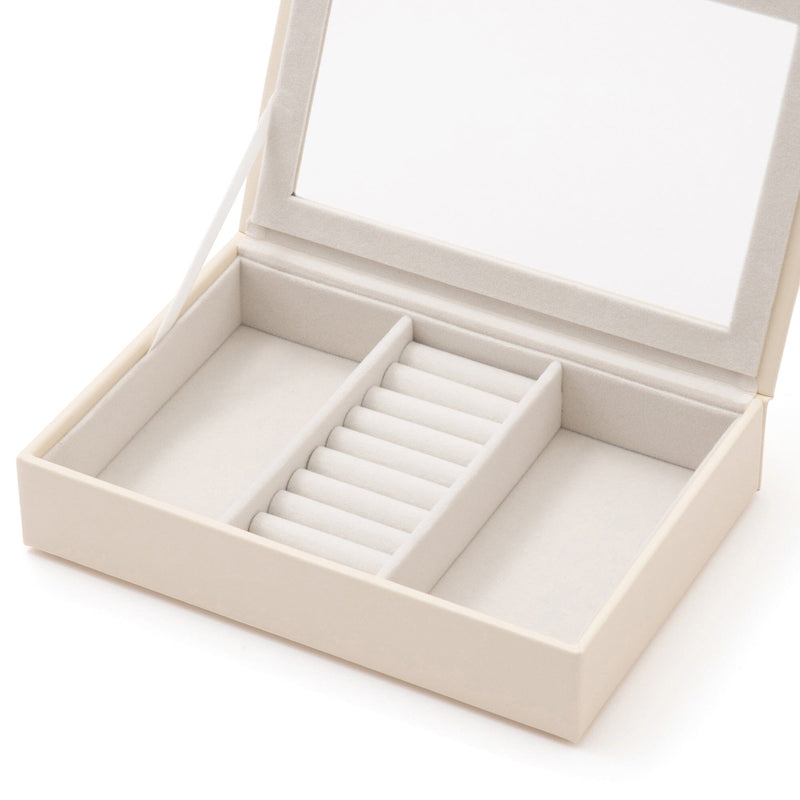 Stacking Jewelry Box with Display Lid White