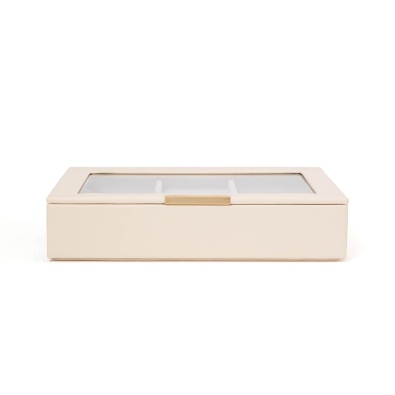 Stacking Jewelry Box with Display Lid White