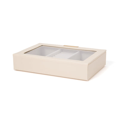 Stacking Jewelry Box with Display Lid White