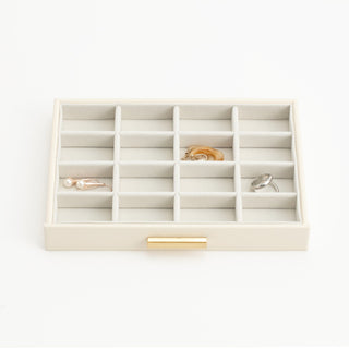 Stacking Jewelry Box Ring Earrings Ivory