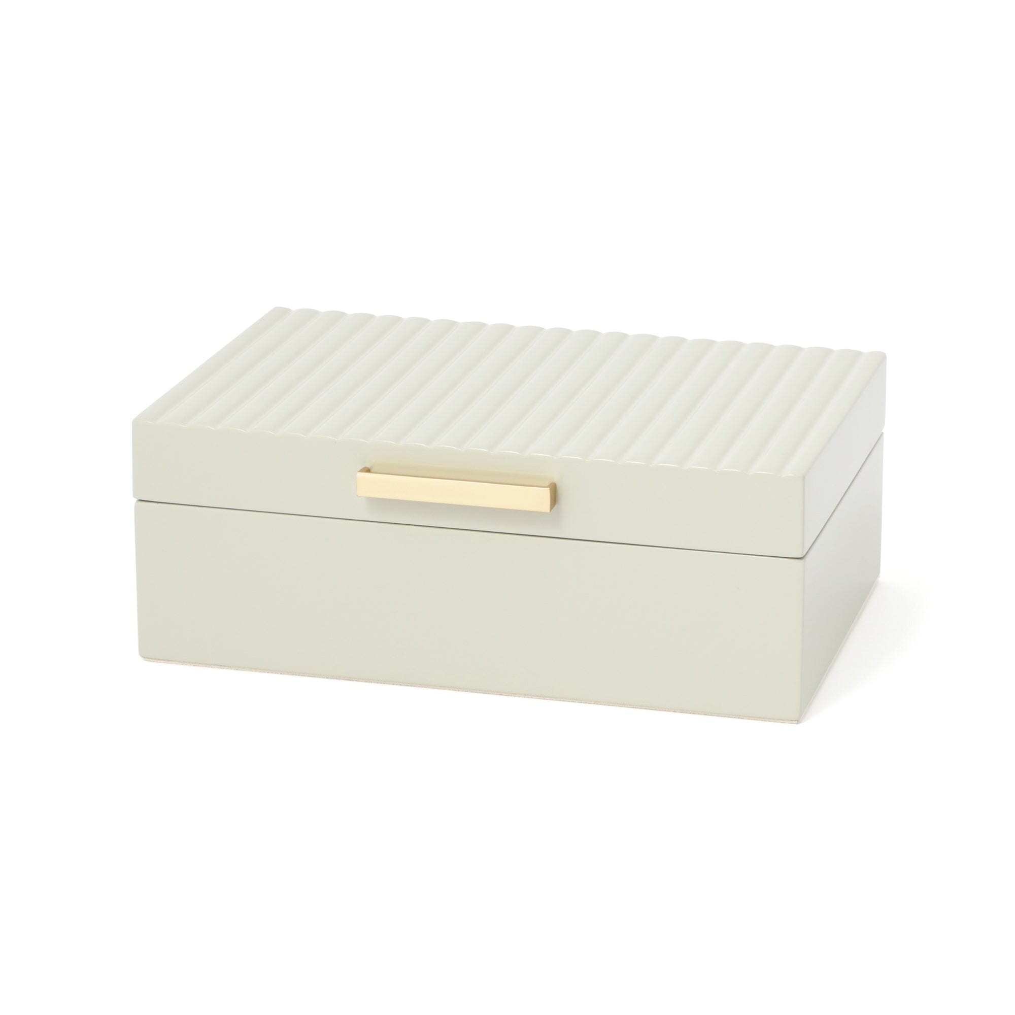 Lacquer Stripe Jewelry Box Small Grey