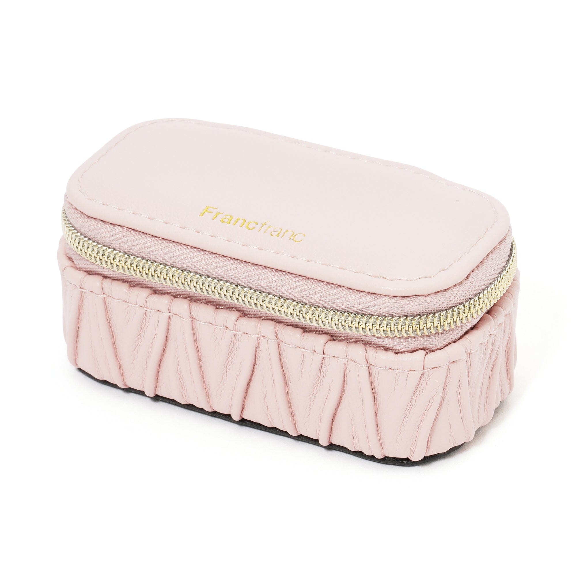 Emboss Mini Travel Jewelry Box Pink