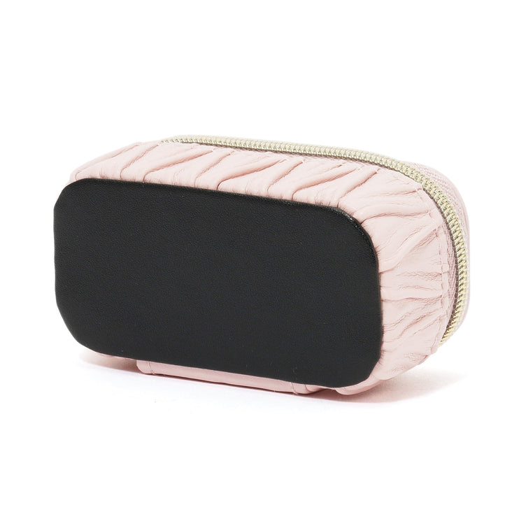 Emboss Mini Travel Jewelry Box Pink