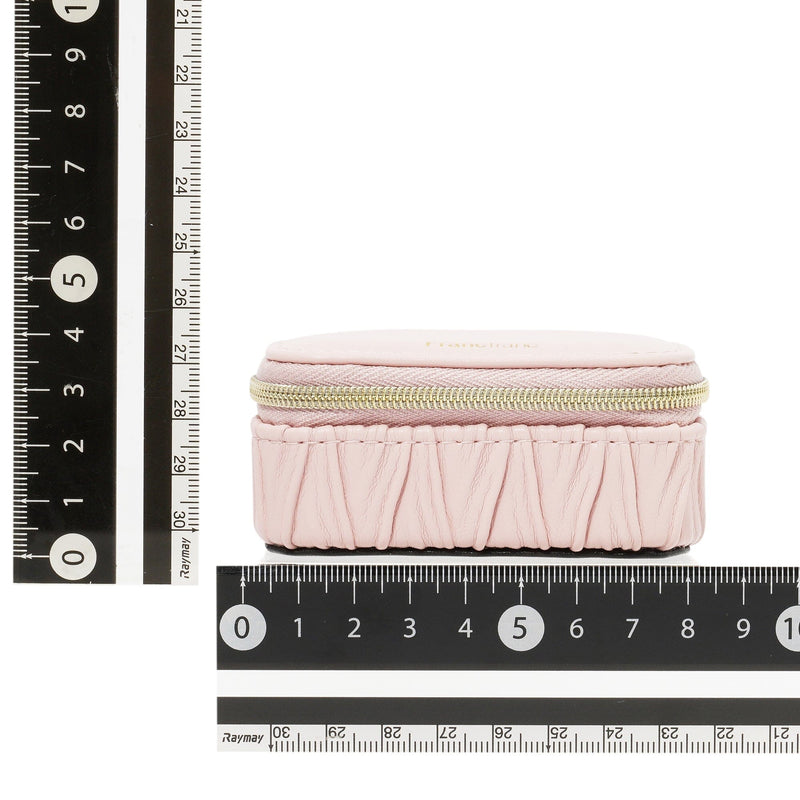 Embossed Mini Travel Jewelry Box Pink