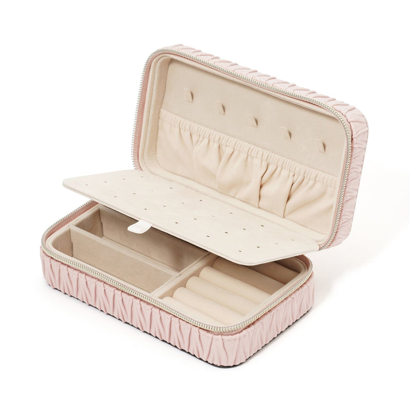 Embossed Travel Jewelry Box Medium Pink