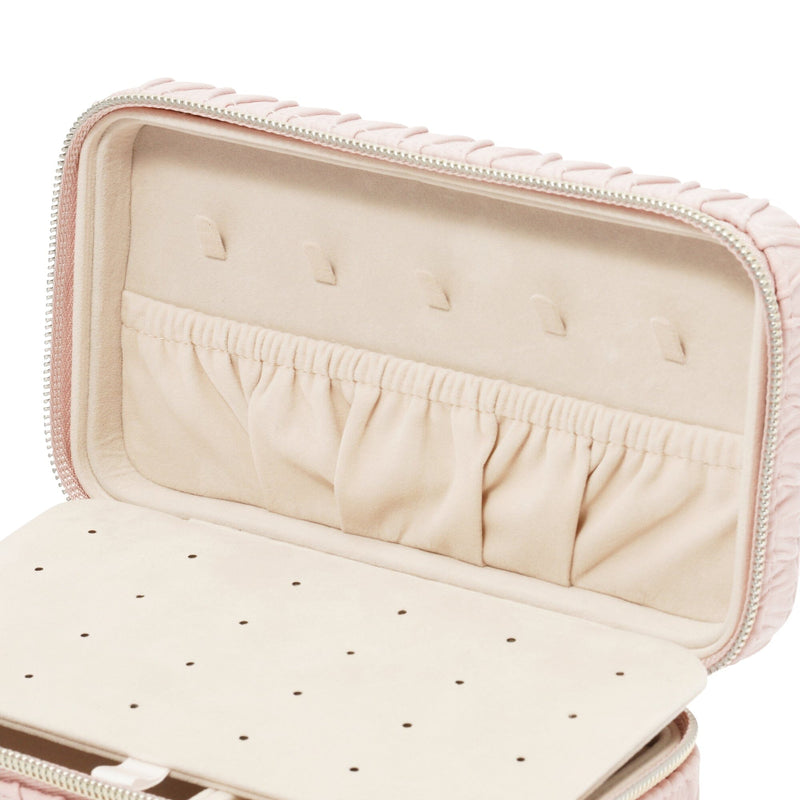 Embossed Travel Jewelry Box Medium Pink