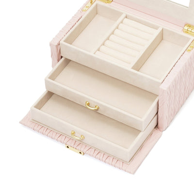 Embossed Jewelry Box Small Pink