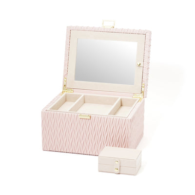 Embossed Jewelry Box Large Pink