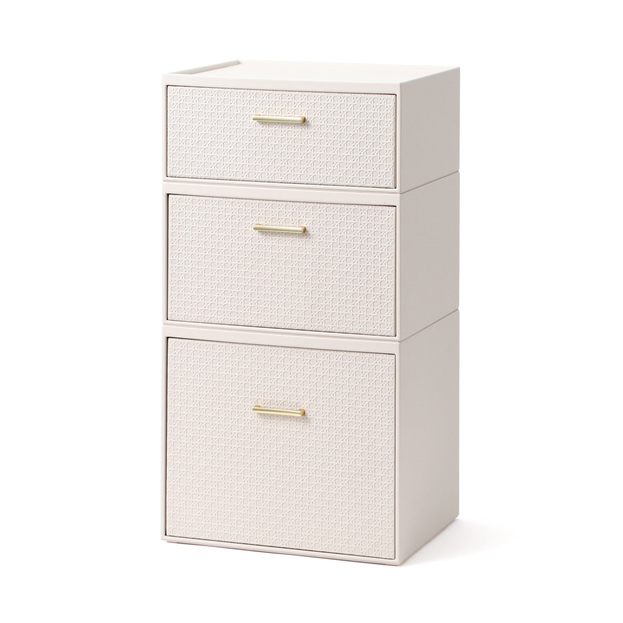 Embossed Stacking Drawer Medium Ivory