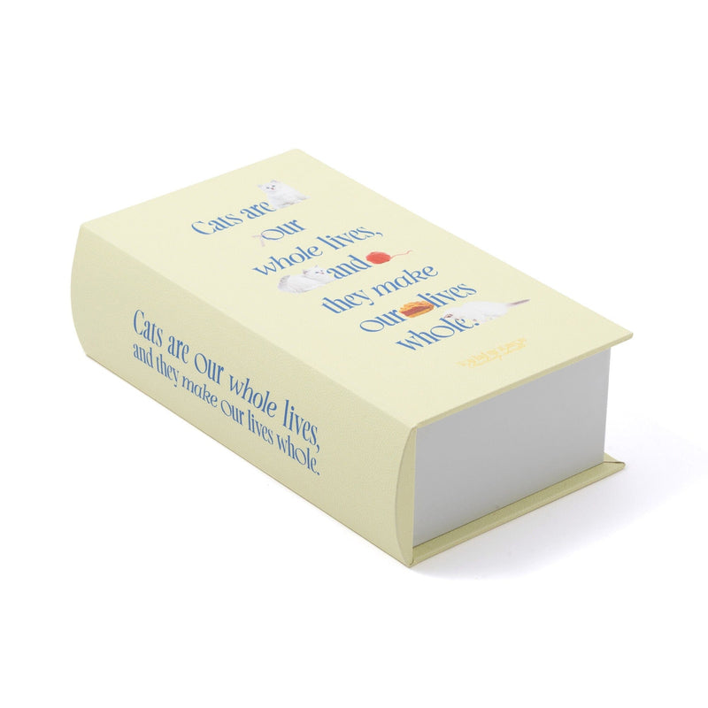 Book Tissue Box Cat Light Yellow