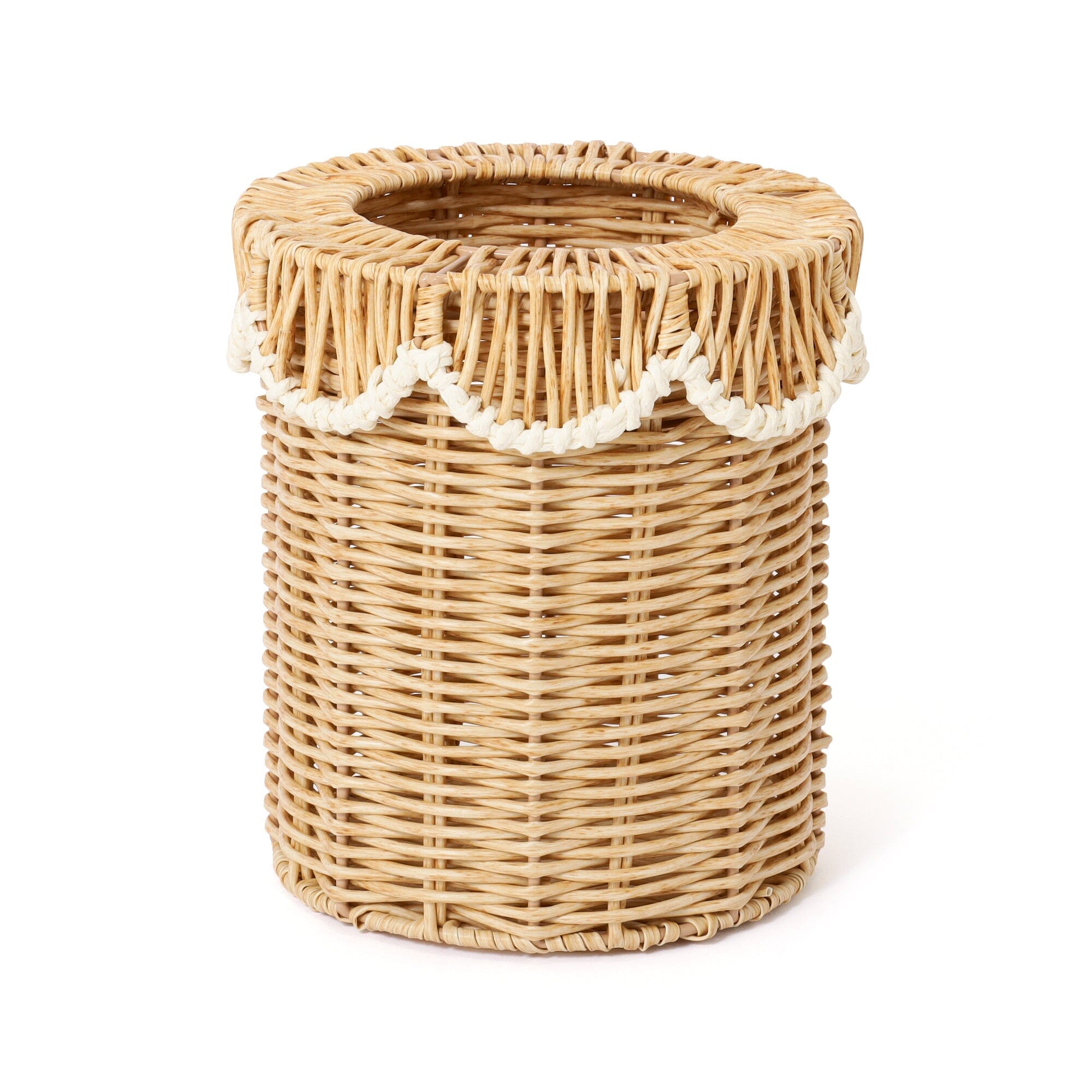 Scallop Trash Can Small White