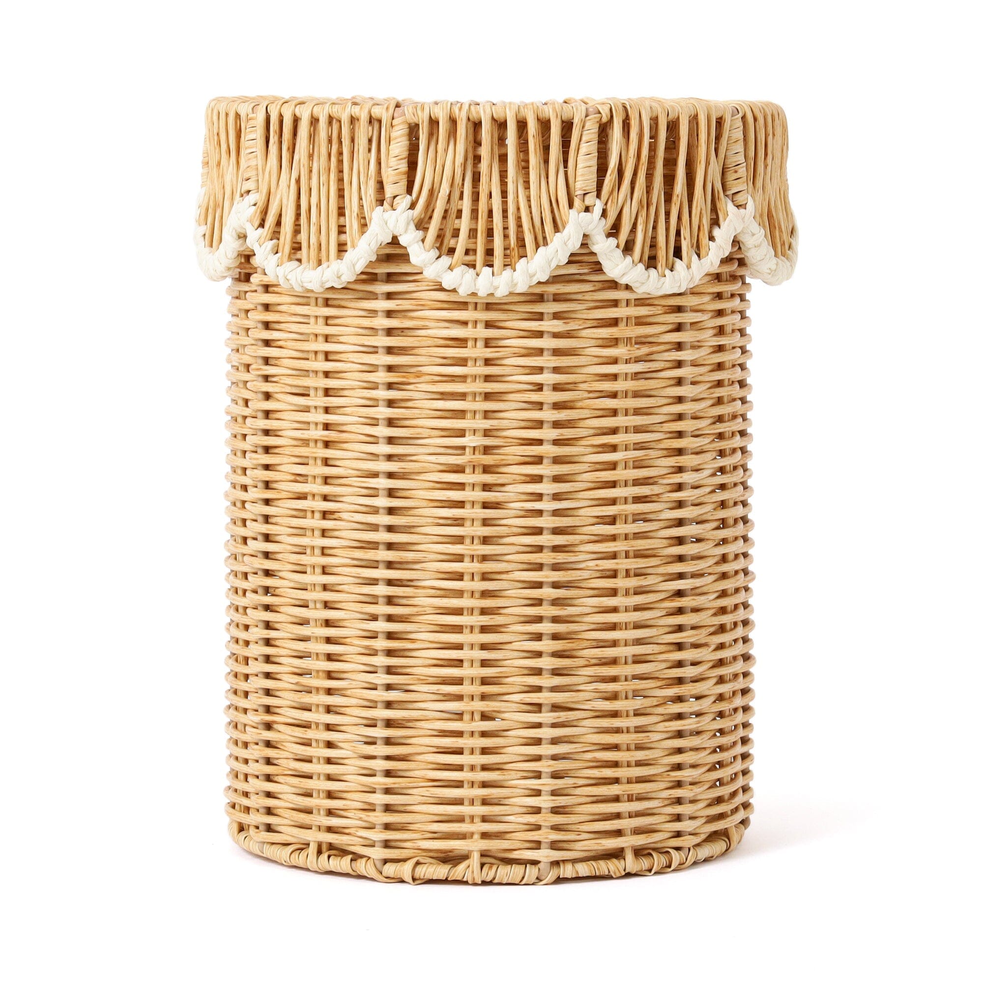 Scallop Trash Can Large White