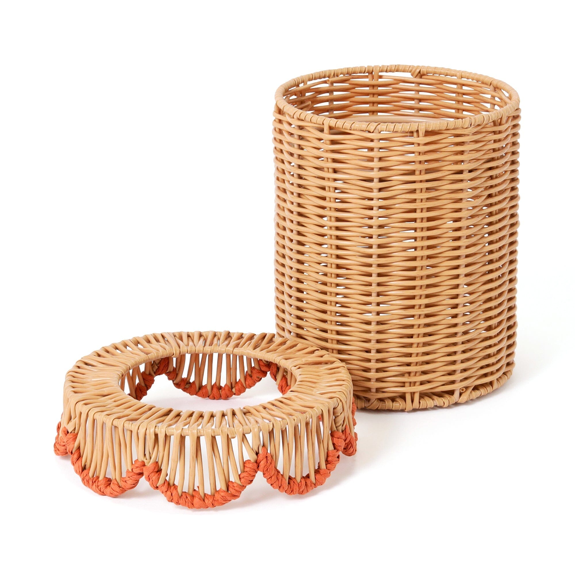 Scallop Trash Can Small Orange