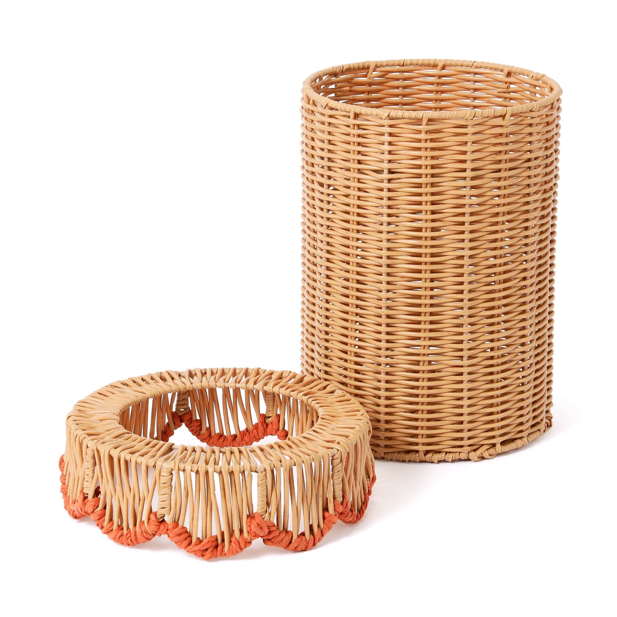 Scallop Trash Can Large Orange