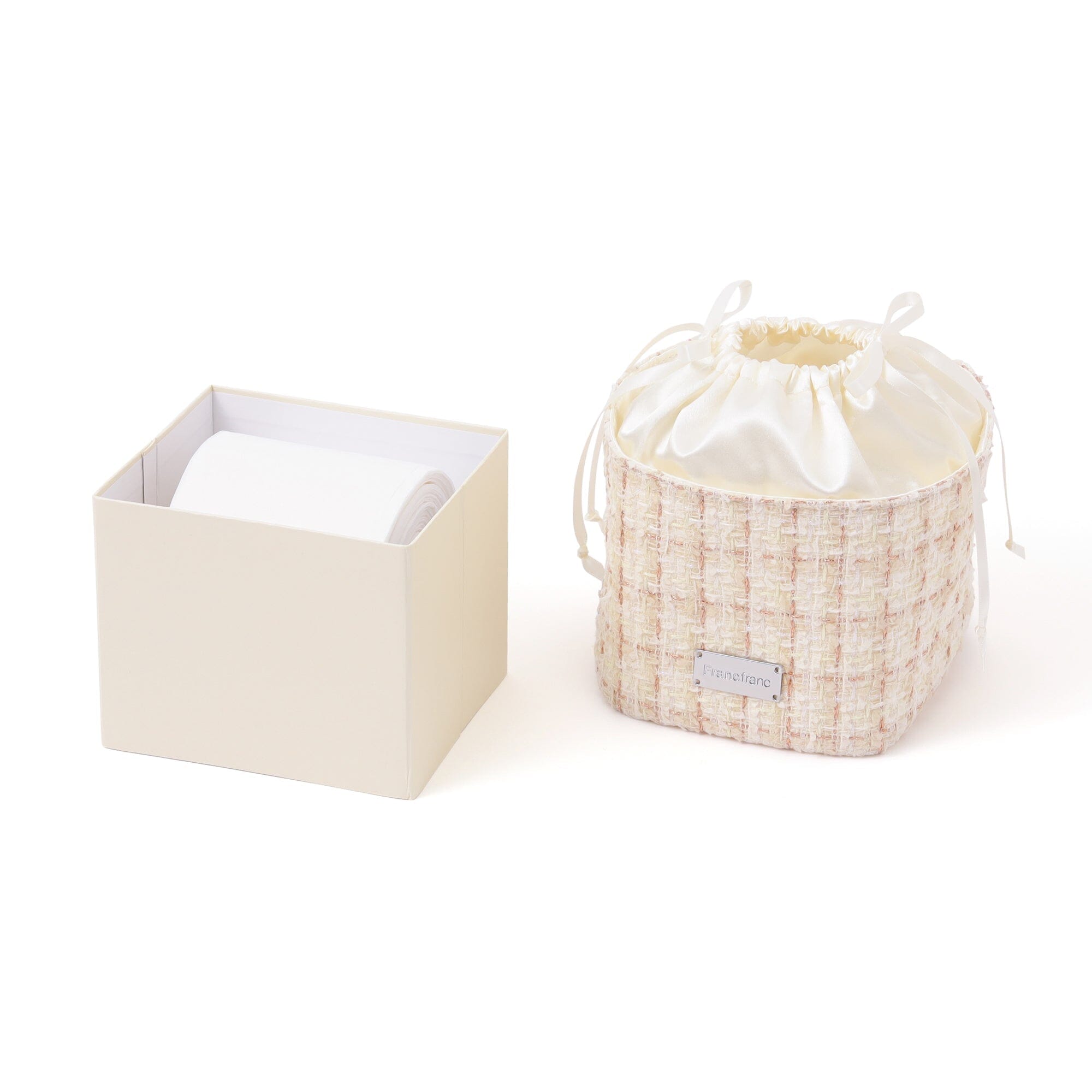 Compact Tweed Tissue Cover Ivory
