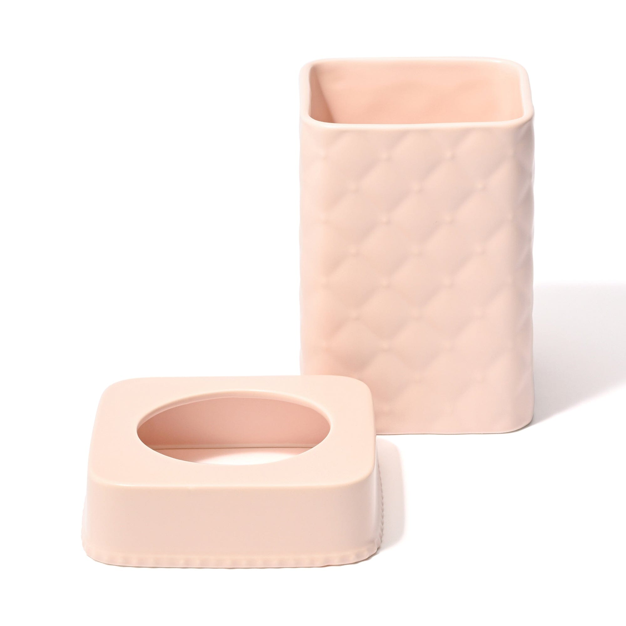 Ceramic Mini Dust Bin Quilt Pink
