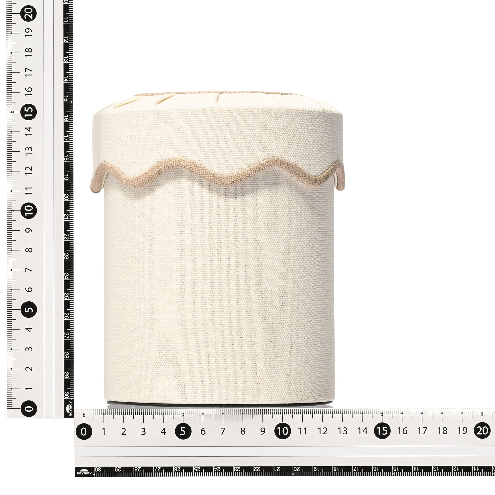 Fabric Mini Dust Bin Wave Ivory