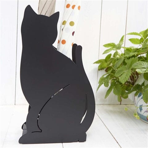 Umbrella Stand Cat Black