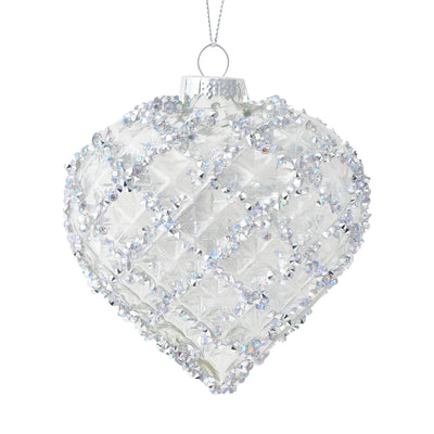 Glass Ornament Heart Rhinestone