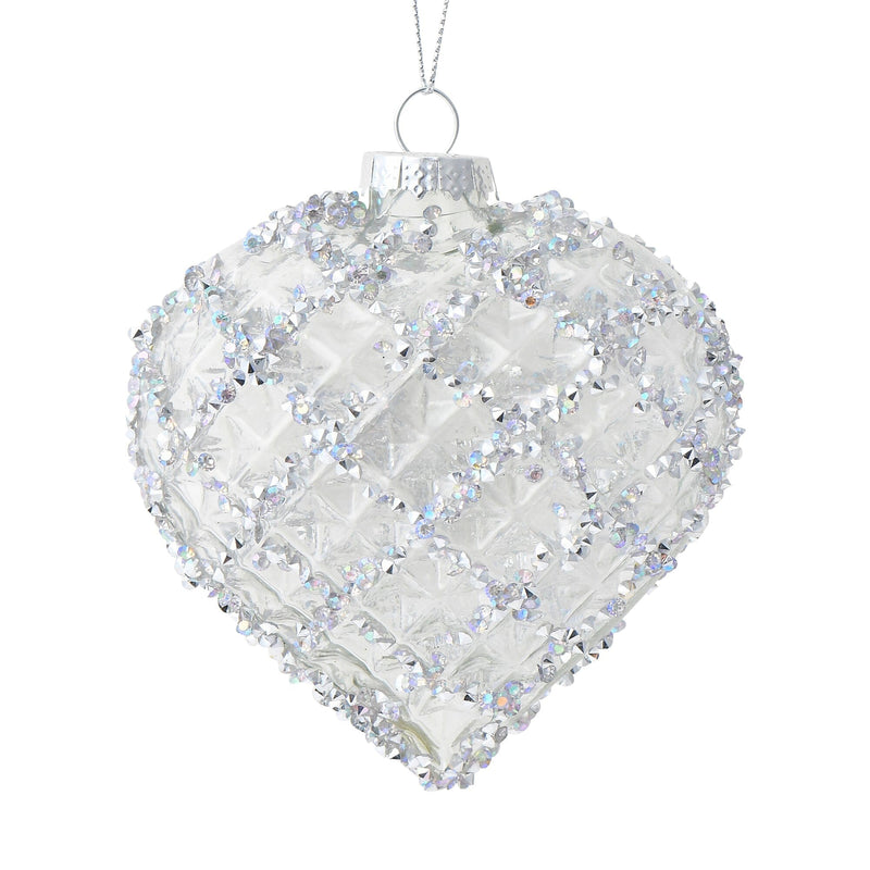 Glass Ornament Heart Rhinestone