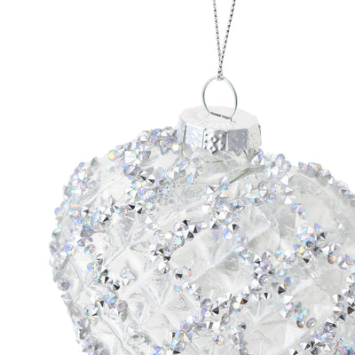 Glass Ornament Heart Rhinestone