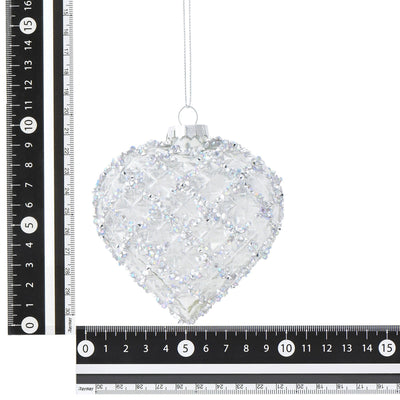 Glass Ornament Heart Rhinestone