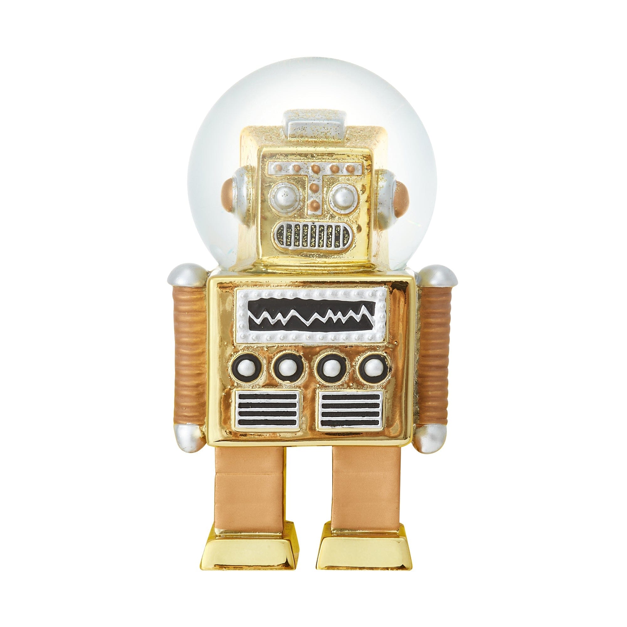 Snow Globe Robot Medium Gold