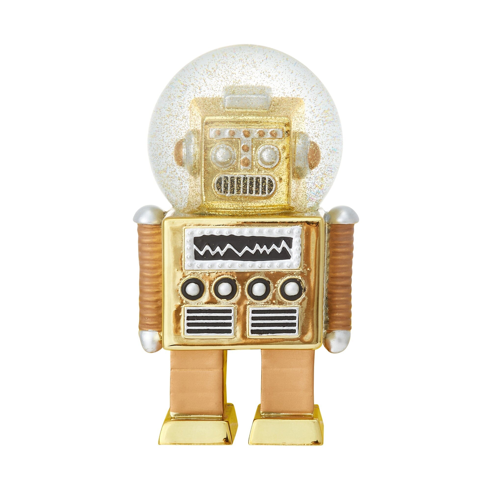 Snow Globe Robot Medium Gold