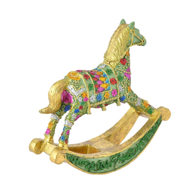 Resin Object Rocking Horse Green