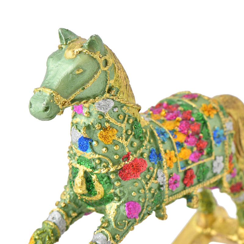 Resin Object Rocking Horse Green