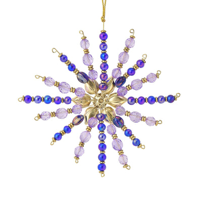 Beads Ornament Snowflake Blue