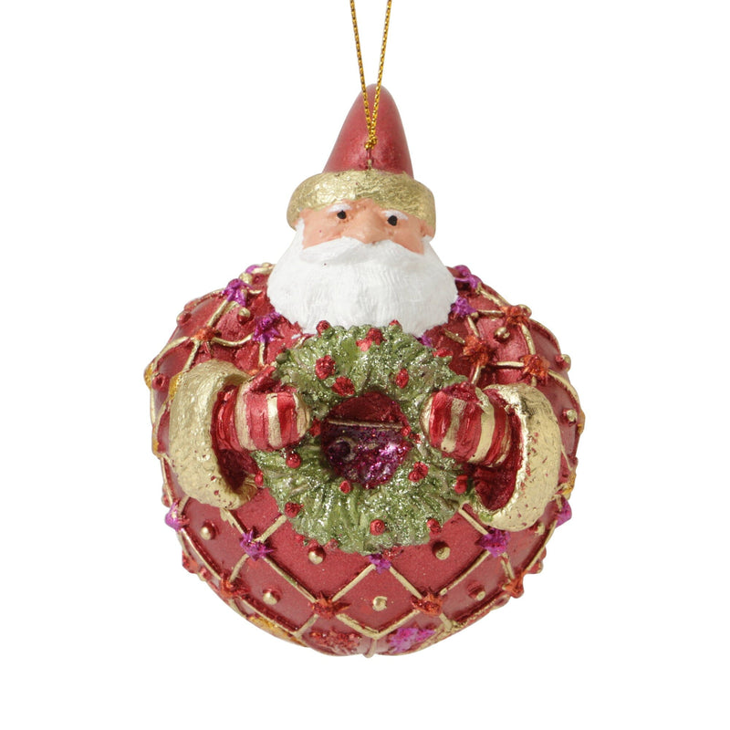 Resin Ornament Santa Red