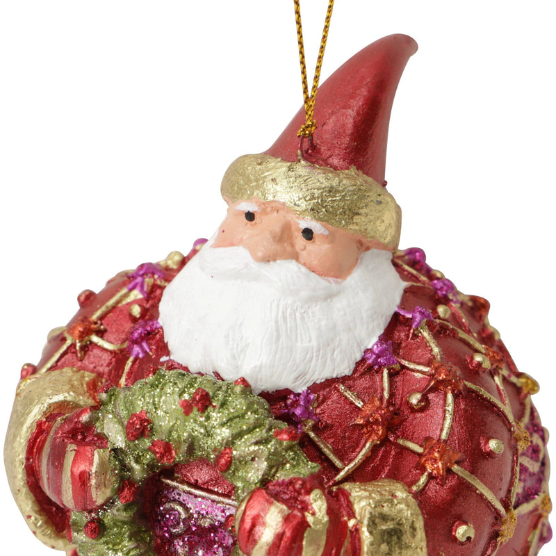 Resin Ornament Santa Red