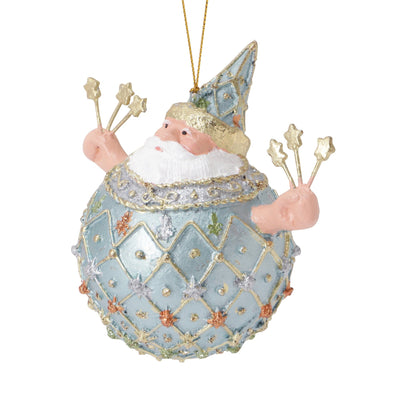 Resin Ornament Santa Blue