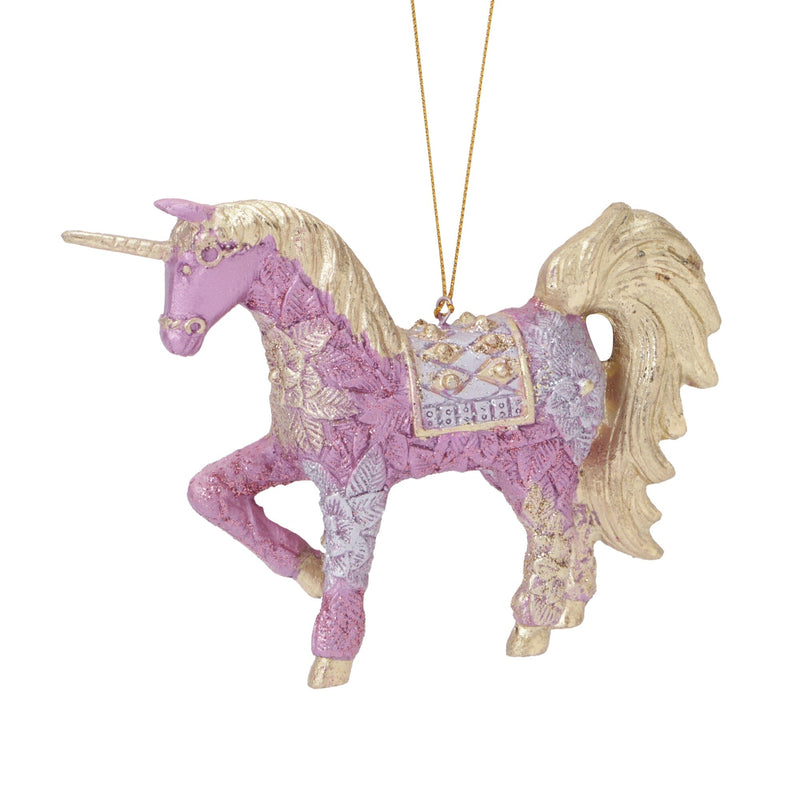 Resin Ornament Unicorn Dark Pink