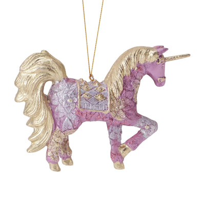 Resin Ornament Unicorn Dark Pink