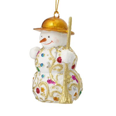 Resin Ornament Snowman White